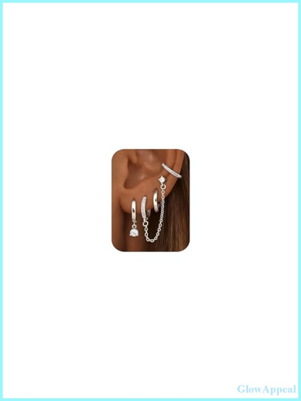 4 Pairs Small Hoop Earrings for Women 14K Gold Plated